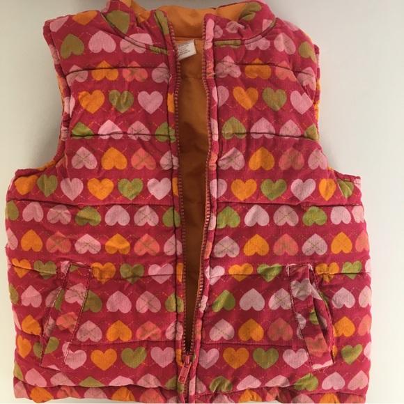 Gymboree Kid’s Quilted Corduroy Puffer Vest in Hearts Multicolor - Picture 4 of 8